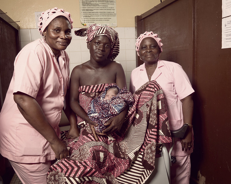 A community midwife in CAR assists a pregnant woman during a check-up. Maternal Deaths in CAR