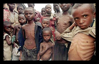 Rwandan Refugee Kids Waiting for Food on March 28th
