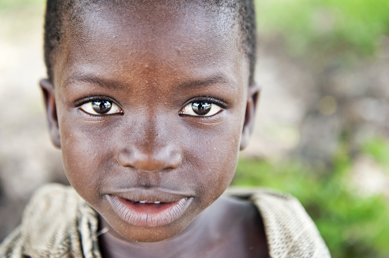 sad african children water