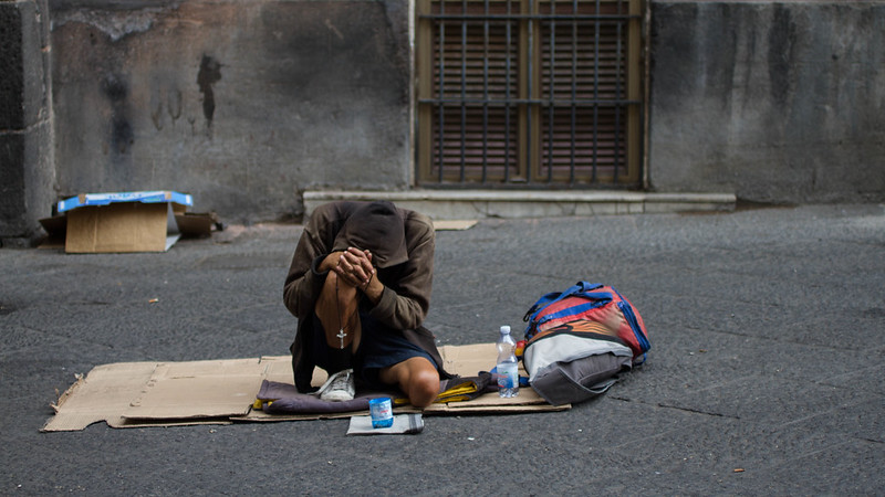 homeless family on the streets