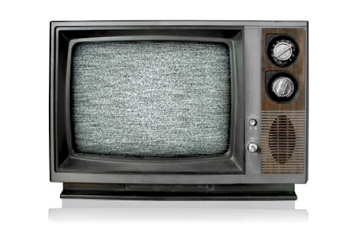 old-tv-white-background