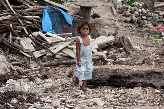 Peruvians Very Poor Boys in Front of Their Homes Editorial Image